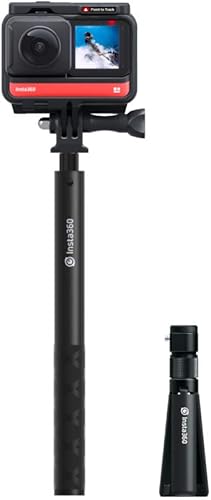 Insta360 Bullet Time Bundle - Kit con Selfie Stick e Impugnatura Aggiuntiva Ergonomica con Treppiedi Integrato, Compatibile con Videocamera ONE/ONE X/EVO, Allungabile fino a 120cm - Nero - Fashionser