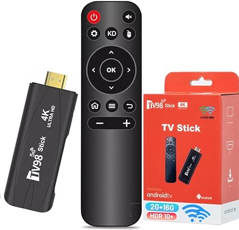 Android TV Stick 4K DDR4 2GB RAM 16GB ROM H313 Quad-Core 64bit WiFi5 Dual 2.4G/5G WiFi HDR10+ HD Smart TV Stick Box (H 2+16) - Fashionser