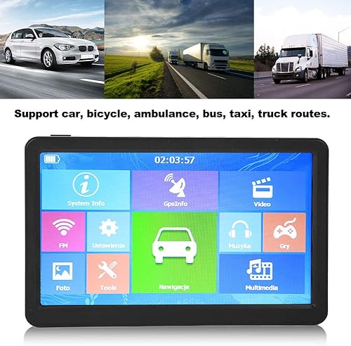 aqxreight Navigatore GPS per Auto, Navigatore GPS Universale 9 Pollici Touch Screen Capacitivo HD 256 MB 8G Sostitutivo per Auto, Camion, Camion (mappa europea) - Fashionser