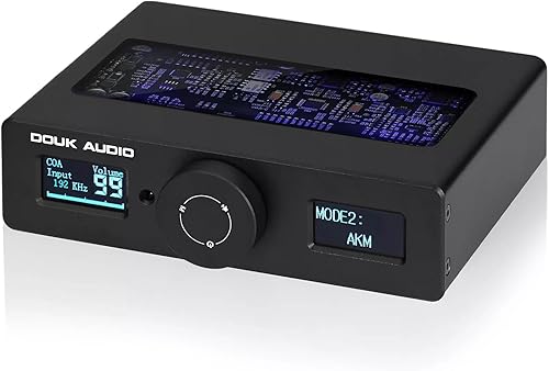 Douk Audio HiFi ESS9038Q2M+AK4493 - Adattatore audio USB DAC con convertitore COAX/OPT D/A e DSD256 (DAC-Q11) - Fashionser