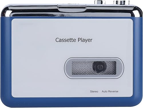 Lettore di Cassette Bluetooth, Lettore di Cassette con Inversione Automatica con Cinque Pulsanti Funzione, 2 Batterie AA/alimentazione USB, Manopola di Regolaz - Fashionser