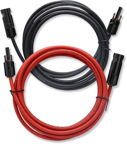 Prolunga Cavo Solare 6mm² 1/2/3/5/10/20m, Fotovoltaico, Collegamento Spina, Classe di Tensione 1500V, Impermeabile IP68 (6mm²/10m) - Fashionser