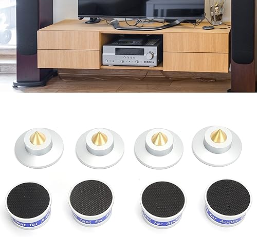 4 *Piedini di Isolamento, Punte per Cuscinetti di Isolamento per Giradischi, Cuscinetti per Punte di Isolamento Anti-vibrazione e Gomma Antiscivolo per Registratori di - Fashionser