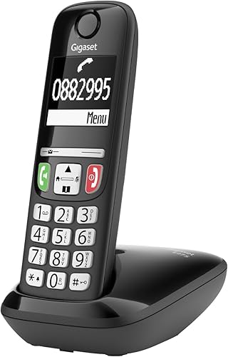 Gigaset E275 - Telefono DECT Portatile - Cordless - Tasti Grandi - Suonerie Forti - Compatibile con Apparecchi Acustici, Nero [Versione Italiana] - Fashionser