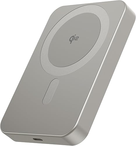 HINOVO Powerbank MagSafe 5000mAh, 8.9mm Ultra Sottile Power Bank Wireless, Magnetico Batteria 20W PD Ricarica Rapida Caricabatterie Portatile per iPhone 16/15/14/13/12 Serie - Fashionser