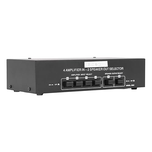 Selettore Passivo Amplificatore a 4 Vie Selettore Audio con 2 Uscite Altoparlanti Selettore Altoparlante Passivo per la Riproduzione Musicale - Fashionser