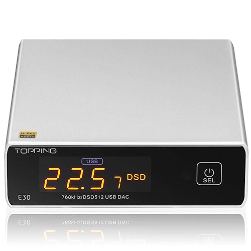 Topping E30 II HiFi DAC 2 x AK4493S Amplificatore in Modalità Diretta Decodifica per Ingressi USB/Coassiali/Opt Decodificatore Audio Digitale Stereo PCM 32bit 768kHz DSD512 Nativo Nero - Fashionser