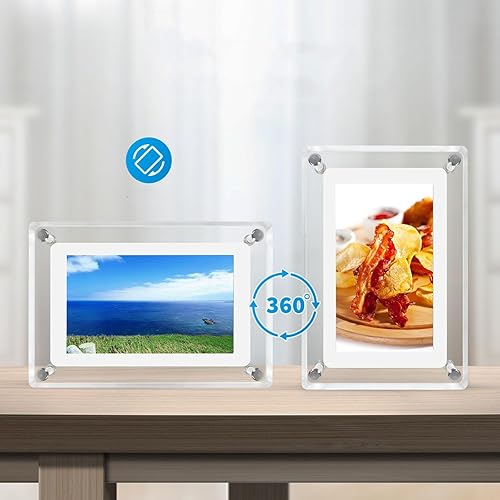 HZEPDVT Cornice Digitale Trasparente da 7 Pollici, Album Fotografico Elettronico Intelligente, Lettore Video E Immagini, Ornamenti Creativi for Il Desktop di Casa, Una Macchina for Molteplici Usi - Fashionser