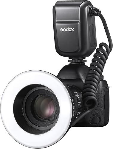 Godox MF-R76 LED Micro Ring Flash con batteria agli ioni di litio da 2600 mAh e anelli adattatori per display LCD per Canon Sony Nikon Fuji Olympus Panasonic Pentax Flash Speedlight Speedlite Light - Fashionser