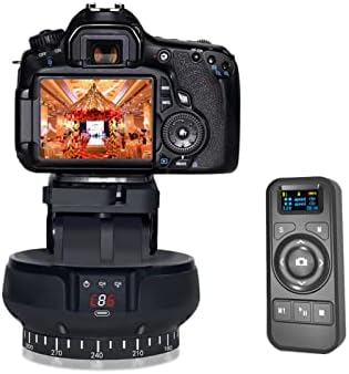 Testa per Treppiede, Rotazione a 360°, Supporto per Testa a Sfera Panoramica Motorizzato, con Vite da 1/4 di Pollice, Telecomando Wireless 2.4G, con Clip per Telefono, Ricarica Tpye C, per Telefoni Ce - Fashionser