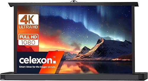 celexon Tela portatile per presentazione e proiettore home theater, con ritiro automatico, professionale, 111 x 62 cm, 16:9-50' - Fashionser