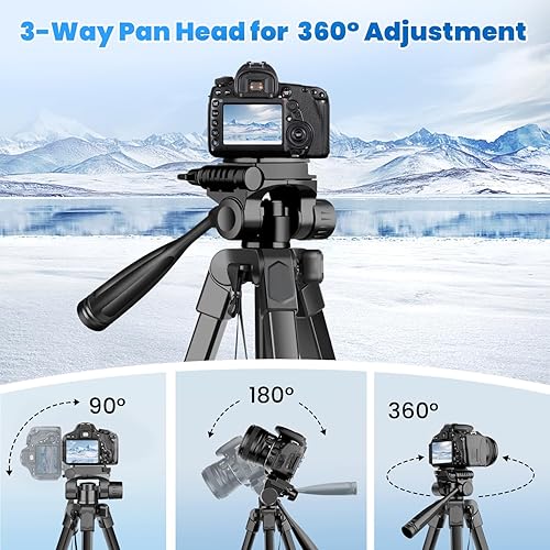 JOILCAN 206cm Treppiede Fotocamera, Nuovo Treppiede con Collo D'oca per Smartphone, Treppiede per iPhone con Supporto Telefonico e Telecomando, Treppiedi in Alluminio per DSLR Canon Nikon Sony - Fashionser