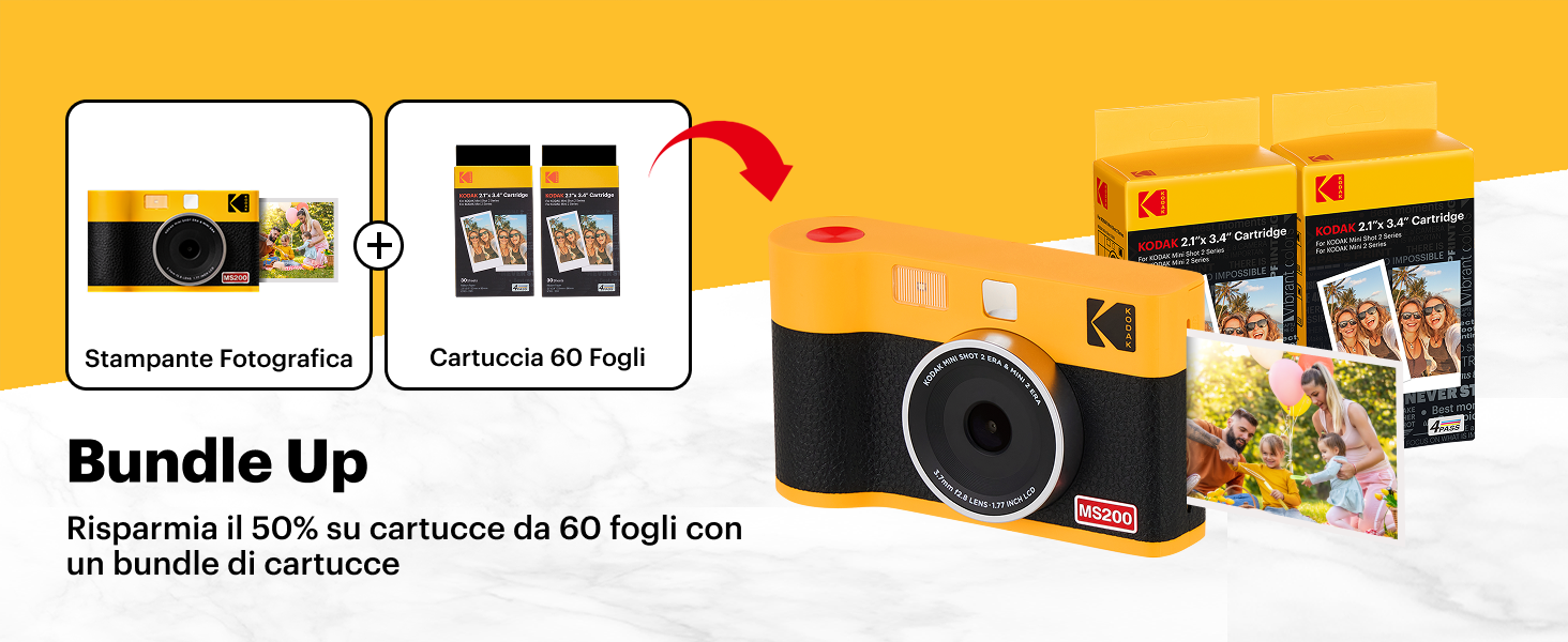 50% disconto su cartuccia 60 fogli con un pacchetto di cartucce