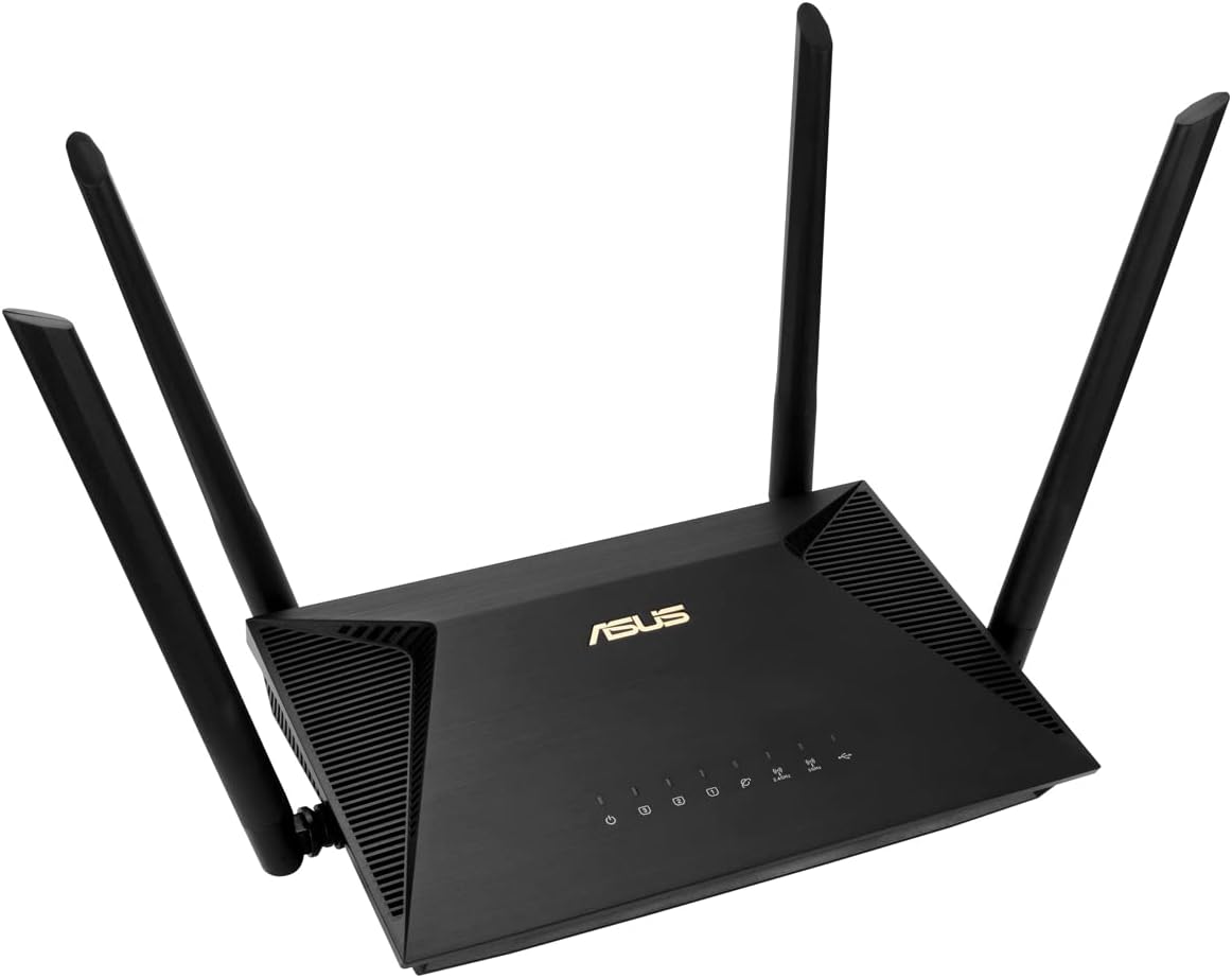 ASUS RT-BE50, Router Estendibile Smart AIMesh Dual-Band B3600 (802.11be), Una Porta 2,5 WAN, Tre Porte 1G, Fino a 3 SSID per IoT Device, Compatibile con VPN e Parental Control, Nero - Fashionser
