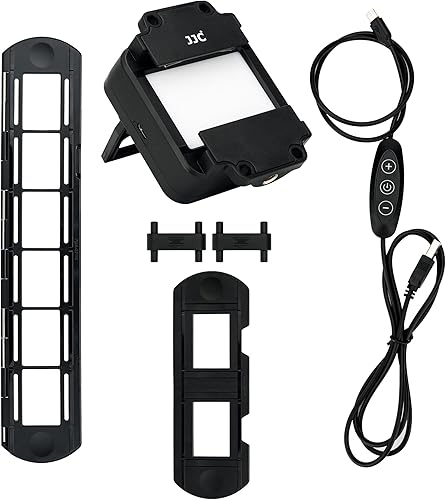 JJC Slide & Film Remake, Con 1 Supporto Per Diapositiva da 35 mm, 1 Supporto Per Pllicola e Luce LED, 10 Livelli di Luci LED 6500K per La Copia Negativa - Fashionser