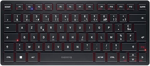 CHERRY KW 9200 MINI, Tastiera Multidispositivo Compatta per fino a 4 Dispositivi, Layout per la Germania (QWERTZ), Bluetooth, 2,4 GHz o Cavo, Ricaricabile, Nero - Fashionser