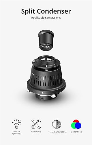 AL-16 PRO Bowens Mount Split Focalize Conical Snoot Optical Condenser Art Special Effects Shaped Beam Light Cylinder with Canon for Canon EF Lens Adapter - Fashionser