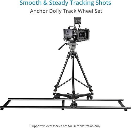 PROAIM Track Wheel Set per carrello per treppiede per telecamera da studio Anchor Heavy-duty. Carico utile fino a 500 kg / 1102 lb. Compatibile con sistemi di binari da 1-2' (DW-ANCR-01) - Fashionser