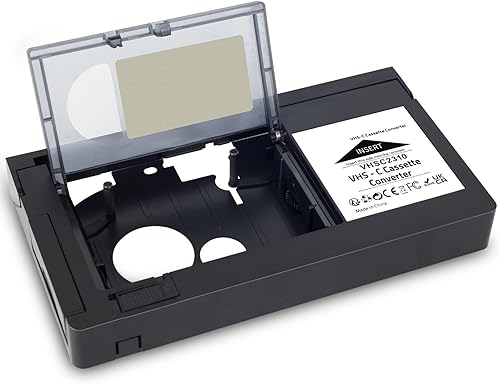 Adattatore per Cassette VHS-C - Compatibile con Videocamere SVHS JVC RCA Panasonic Motorizzato (Non per 8 mm/MiniDV/Hi8) - Fashionser