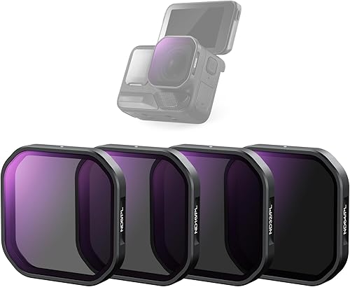 Neewer Set di Filtri ND/PL da 4 Pezzi Compatibile con Insta360 Ace Pro 2, ND8/PL + ND16/PL + ND32/PL + ND64/PL, Accessori Action Camera, Kit di Filtro Polarizzatore a Densità Neutra a Scatto, FL91 - Fashionser