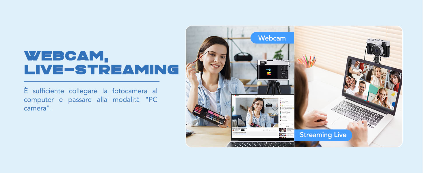 macchina fotografica digitale camkory 4k 48mp fotocamera digitale compatta