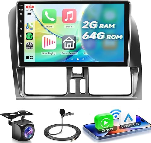 VECHTEL Autoradio 2G+64G Android 15 per Volvo XC60 2008-2013, 9' IPS HD 2.5D Schermo Tactile Stereo Auto co Carplay Android Auto senza Fili DAB GPS Wi-Fi Bluetooth HiFi Radio FM RDS Retrocamera - Fashionser