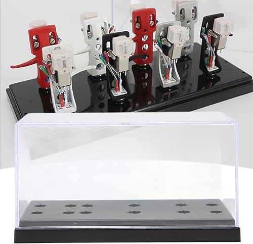 Scatola Portaoggetti per Testina Fonografica, Scatola per Campioni di Visualizzazione Rack per Aghi Lunghi, Custodia per Cartuccia Custodia per Guscio Fono Scatola Acrilica Giradischi Porta Stilo per - Fashionser