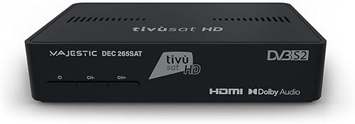 Majestic DEC 265 SAT - Decoder satellitare tivù sat, supporto HEVC MAIN 10, telecomando programmabile, smart card HD e ingresso USB - Fashionser
