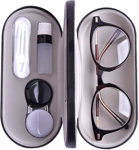 TOPINCN Custodia per Occhiali Doppia, Custodia per Occhiali in Plastica Custodia Protettiva per Occhiali a Doppio Lato Custodia per Occhiali Custodia per Occhiali Protezione per Uomo, - Fashionser