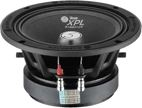 1 BASS FACE TEAM XPL6/4 midrange professionale da 16,5 cm 165 mm 6,5' di diametro 200 watt rms e 400 watt max, 4 ohm, sensibilità di 93,5 db, per auto, 1 pezzo - Fashionser