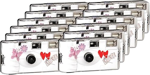 TopShot - Fotocamere usa e getta, 27 foto, flash, confezione da 12 - Fashionser