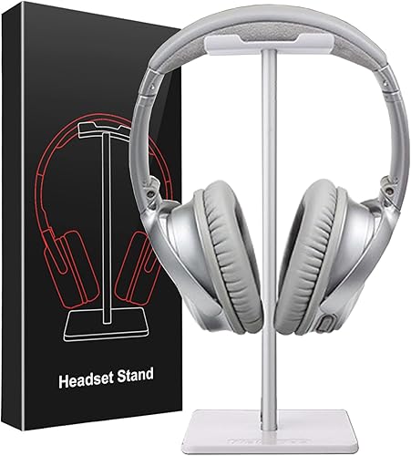 MIN GZE - Supporto universale per cuffie Over Cuffie da gioco e display supporto per lega di alluminio in metallo robusto con silicone antiscivolo, per tutte le dimensioni, colore: bianco - Fashionser