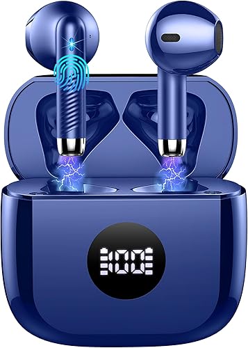 Cuffie Bluetooth Auricolari Bluetooth 5.4, Cuffie Wireless con 4 ENC Cancellazione Rumore Mic, Cuffie in Ear 40 Ore di Riproduzione, Cuffie Senza Filo HiFi Stereo IP7 Impermeabili per iOS & Android - Fashionser