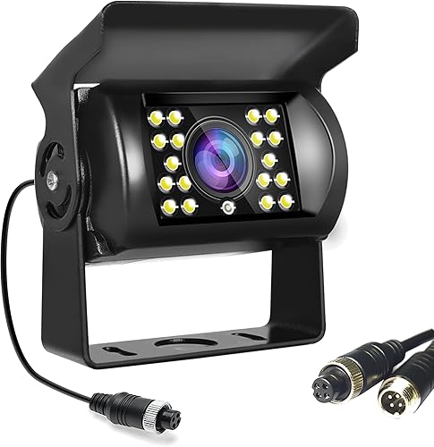 Telecamera Retromarcia Visione Notturna a Infrarossi Senza Linea Guida Senza Cambiamento di Colore IP67 Impermeabile 4 Pin Aviation Connettore Telecamera Posteriore per Bus/RV/Furgoni/Camion/Rimorchi - Fashionser