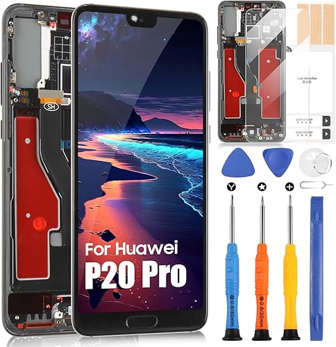 ARSSLY LCD Display per Huawei P20 PRO, Schermo per Huawei P20 PRO CLT-L09 CLT-L29 6,1 Pollici Touch Screen Digitizer Full Assembly con Riparazione Kit, Nero con Cornice - Fashionser