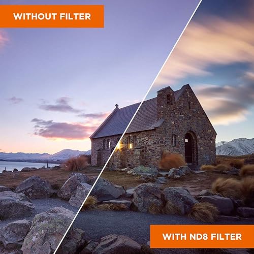 Set di filtri Rollei Premium Lens Grey composto da: 1x ND 8, ND 64 e ND 1000 filtri in vetro gorilla con anello in alluminio per lunghe esposizioni con coperchio di protezione in alluminio - Fashionser