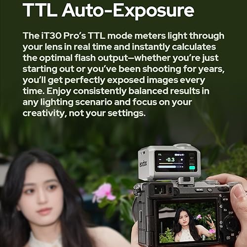 Godox iT30Pro F iT30Pro-F Flash TTL per fotocamere Fujifilm Fuji, GN15, tempo di ricarica di 1,5 secondi, flash a piena potenza 560, HSS 1/8000, wireless 2.4G, flash touchscreen (argento) - Fashionser