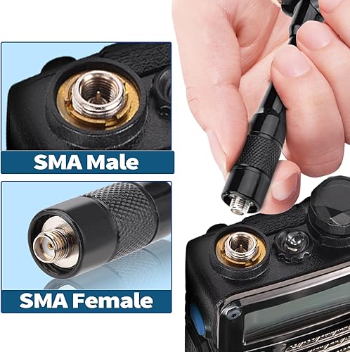 Bingfu Antenna VHF UHF Doppia Banda 136-174/400-460 MHz Antenna Loop con Connettore Femmina SMA, Leggera e Compatta per Radio Portatile Radio Bidirezionale Radioamatoriale - Fashionser