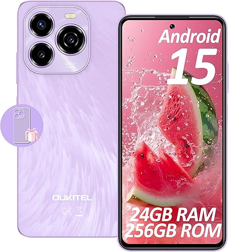 OUKITEL C65 Pro Smartphone Android 15-24(8+16) GB RAM + 256GB ROM Telefoni - 6.7''HD+ 90Hz 50MP+8MP Camera, 5150mAh Cellulari e Smartphone 3.5mm Jack/Dual SIM 4G/Face ID/Fingerprint/BT5.0 Blu - Fashionser