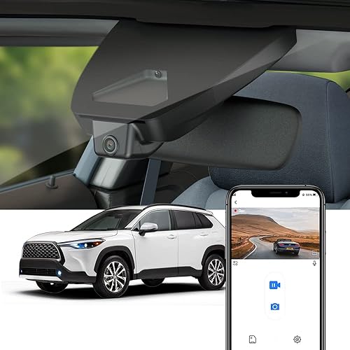 Fitcamx Dashcam 4K Adatto per Toyota Corolla Cross 2023-2025 (HD2-16030), 2160P Macchina Fotografica UHD Video, WiFi & APP, Accessori Toyota OEM, Sensore G, Registrazione Loop, WDR, 64 GB Card - Fashionser