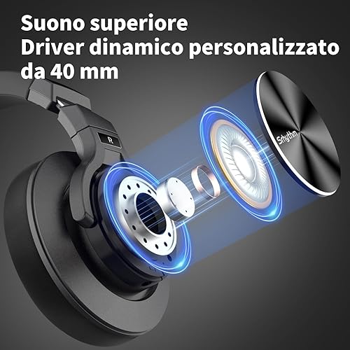 Srhythm HD75 Cuffie DJ cablate sopra l'orecchio per studio/festa/chitarra - Fashionser