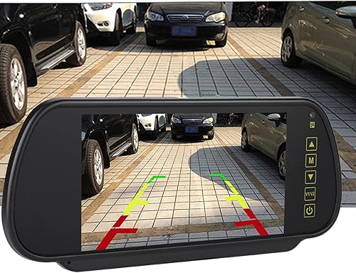 Monitor per Specchietto Retrovisore Display per Auto da 7 Pollici Durevole Specchietto Retrovisore LCD Monitor per Oscuramento Automatico Accessori per Telecamera Posteriore Appeso per Telecamera - Fashionser
