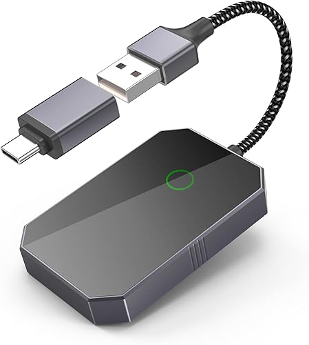 ASUNCELL Adattatore CarPlay Wireless per iPhone, 2 in 1 Carplay Adattatore Wireless, Android Auto Carplay Adattatore Wireless, Plug-and-Play, Compatibile con Auto Dal 2016+, IOS 10+ - Fashionser