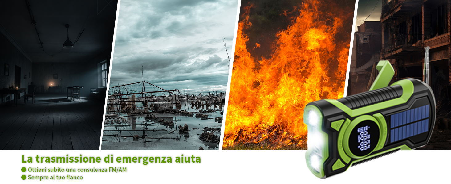 Radio a batteria con batteria ricaricabile da 5000 mAh, 