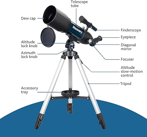 Discovery Sky Trip ST80 Telescopio Rifrattore Da 80 mm, Leggero e Portatile, Per Ragazzi e Principianti, Con Adattatore Fotografico e Un Libro Di Astronomia in Italiano - Fashionser