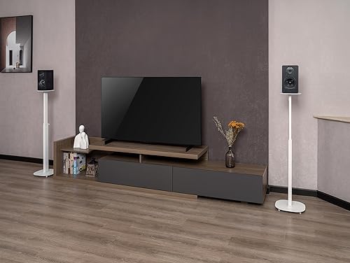 My Wall HS 23 WL - Supporto per altoparlante estensibile, supporto da pavimento, regolabile in altezza bianco 2 pezzi. - Fashionser