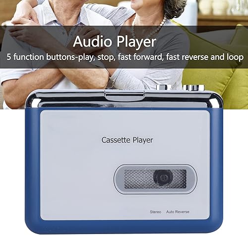 Lettore di Cassette Bluetooth, Lettore di Nastri con Retromarcia Automatica in ABS Uscita Bluetooth per Altoparlante per Cuffie con Capovolgimento Automatico del Nastro - Fashionser