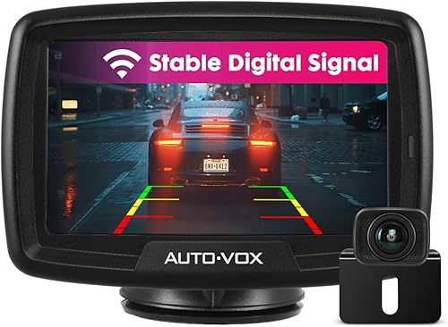 Auto-Vox Cs-2 Telecamera Retromarcia Wireless Con Monitor Per Auto 4,3', Segnale Digitale Stabile, Telecamera Retromarcia Impermeabile Per Auto Con Visione Notturna Chiara Per Camion/Suv/Furgoni - Fashionser