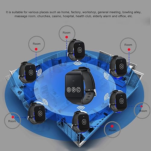 di Chiamata Cercapersone Wireless, Ricevitore da Polso Ricaricabile, di Chiamata Infermiere Impermeabile con Luce Lampeggiante, Vibrazione e Cicalino, Tecnologia Wireless RF, per - Fashionser