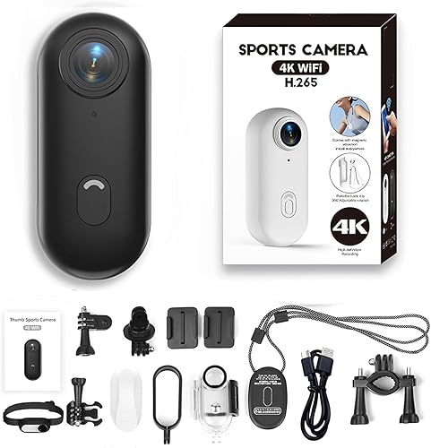 Generico Gosnap - Go Snap Camera, Go Snap Body Cam, Gosnap - Thumb Camera, HD 1080P/4K Pocket Action Cam, HD Necklace, Mount Anywhere, Hands Free POV Recording For All pEOPLE (Black-4K) - Fashionser